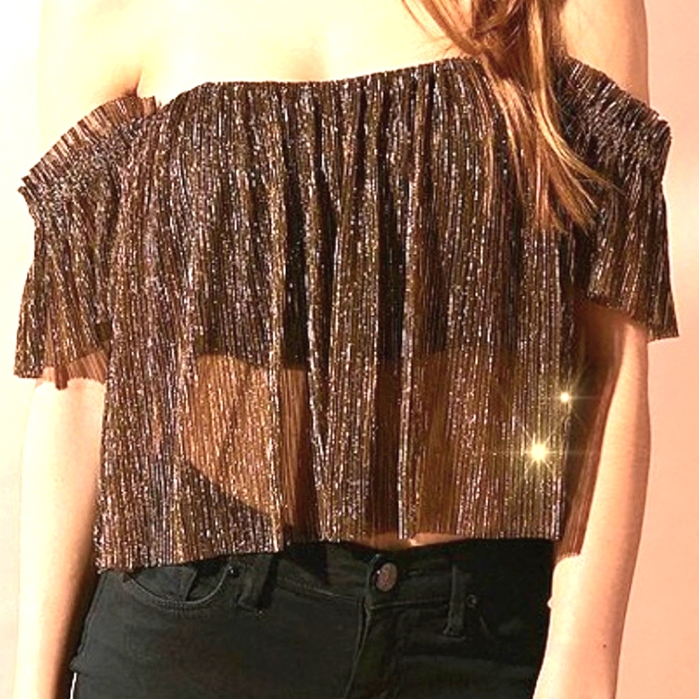 FOREVER 21 OFF THE SHOULDER PULL OVER ELASTIC BUILT-IN TUBE-BRA SZ 1X WOMEN'S